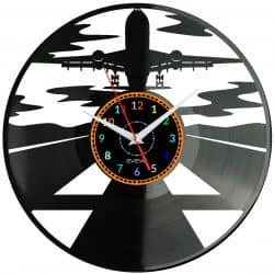 Samolot Zegar Ścienny Płyta Winylowa Nowoczesny Dekoracyjny Na Prezent Urodziny W3368