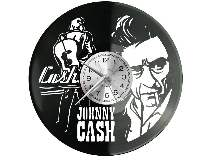 Johnny Cash Zegar Ścienny Płyta Winylowa Nowoczesny Dekoracyjny Na Prezent Urodziny W3379