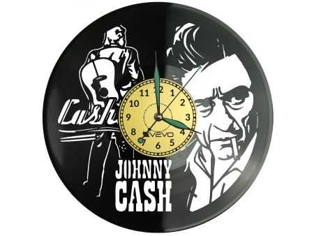 Johnny Cash Zegar Ścienny Płyta Winylowa Nowoczesny Dekoracyjny Na Prezent Urodziny W3379