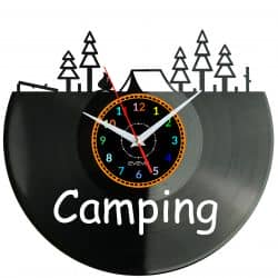 Camping Zegar Ścienny Płyta Winylowa Nowoczesny Dekoracyjny Na Prezent Urodziny W3382