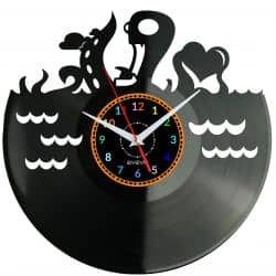 Ośmiornica Zegar Ścienny Płyta Winylowa Nowoczesny Dekoracyjny Na Prezent Urodziny W3397