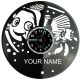 Rybki Twoje Imię Zegar Ścienny Płyta Winylowa Nowoczesny Dekoracyjny Na Prezent Urodziny W3305S