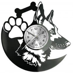  Pies Owczarek Niemiecki Zegar Ścienny Płyta Winylowa Nowoczesny Dekoracyjny Na Prezent Urodziny W3312S