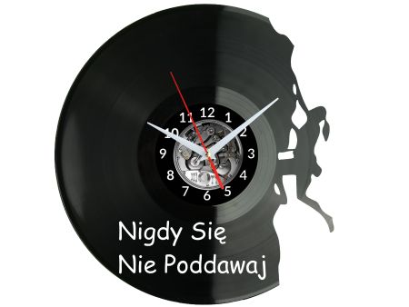 Nigdy Się Nie Poddawaj Zegar Ścienny Płyta Winylowa Nowoczesny Dekoracyjny Na Prezent Urodziny W3331S