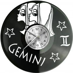 Gemini Zegar Ścienny Płyta Winylowa Nowoczesny Dekoracyjny Na Prezent Urodziny W3333S