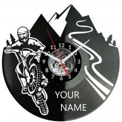  Motocross Twoje Imię Zegar Ścienny Płyta Winylowa Nowoczesny Dekoracyjny Na Prezent Urodziny W3301R
