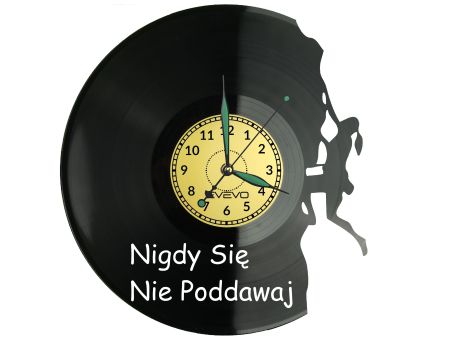 Nigdy Się Nie Poddawaj Zegar Ścienny Płyta Winylowa Nowoczesny Dekoracyjny Na Prezent Urodziny W3331R