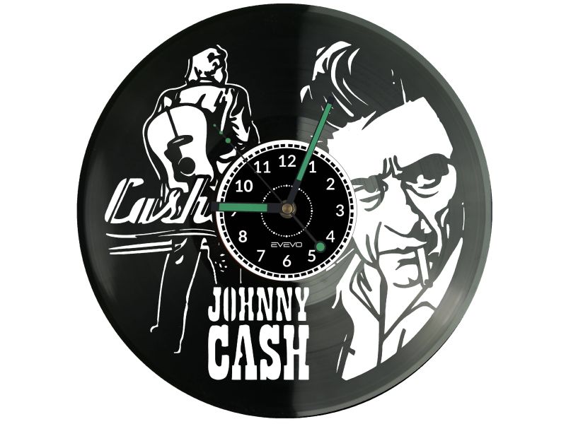 Johnny Cash Zegar Ścienny Płyta Winylowa Nowoczesny Dekoracyjny Na Prezent Urodziny W3379R