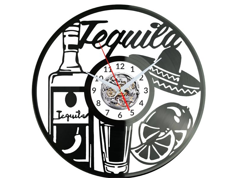 Tequila Zegar Ścienny Płyta Winylowa Nowoczesny Dekoracyjny Na Prezent Urodziny W3515