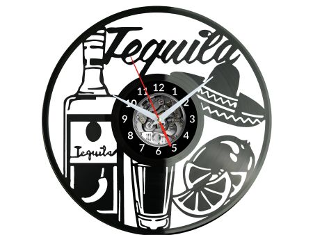 Tequila Zegar Ścienny Płyta Winylowa Nowoczesny Dekoracyjny Na Prezent Urodziny W3515