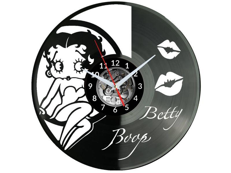 Betty Boop Zegar Ścienny Płyta Winylowa Nowoczesny Dekoracyjny Na Prezent Urodziny W3568