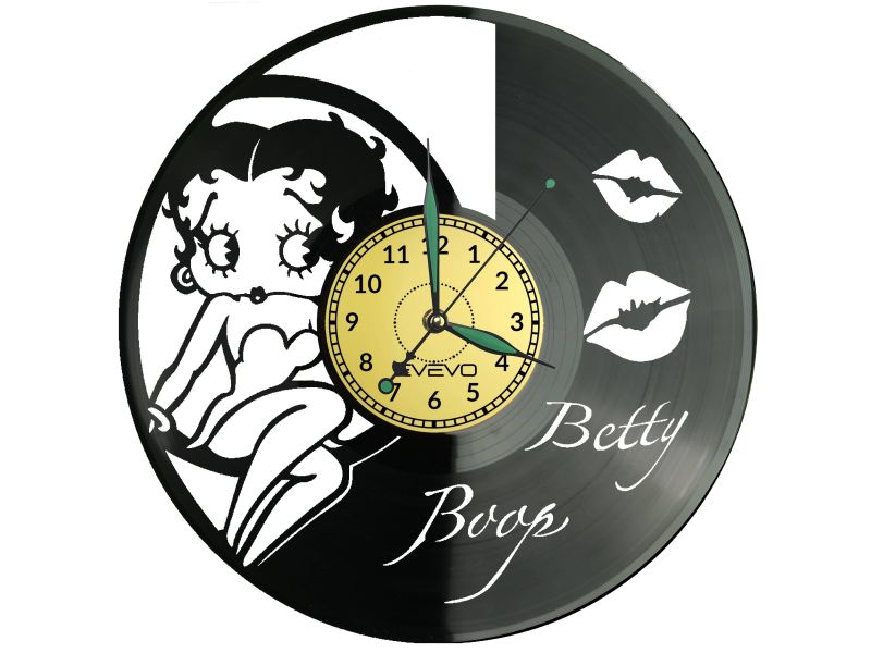 Betty Boop Zegar Ścienny Płyta Winylowa Nowoczesny Dekoracyjny Na Prezent Urodziny W3568S