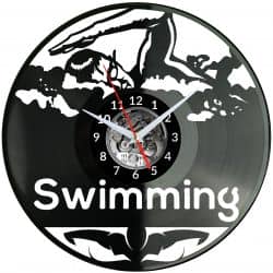 Pływanie Zegar Ścienny Płyta Winylowa Nowoczesny Dekoracyjny Na Prezent Urodziny W3538R