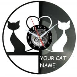 Koty Prezesa Twoje Imię Zegar Ścienny Płyta Winylowa Nowoczesny Dekoracyjny Na Prezent Urodziny W3546R