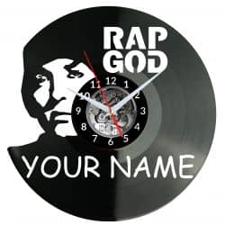 Rap God Twoje Imię Zegar Ścienny Płyta Winylowa Nowoczesny Dekoracyjny Na Prezent Urodziny W3551R