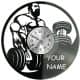 Siłownia Gym Fitness Twoje Imię Zegar Ścienny Płyta Winylowa Nowoczesny Dekoracyjny Na Prezent Urodziny W3553R