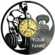 Siłownia Gym Fitness Twoje Imię Zegar Ścienny Płyta Winylowa Nowoczesny Dekoracyjny Na Prezent Urodziny W3553R