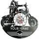 Motor Harley Twoje Imię Zegar Ścienny Płyta Winylowa Nowoczesny Dekoracyjny Na Prezent Urodziny W3554R