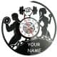 Sport Fitness Twoje Imię Zegar Ścienny Płyta Winylowa Nowoczesny Dekoracyjny Na Prezent Urodziny W3557R