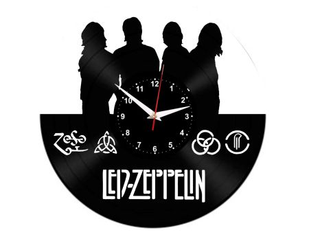 LED ZEPPELIN ZEGAR ŚCIENNY DEKORACYJNY NOWOCZESNY PŁYTA WINYLOWA WINYL PREZENT URODZINY UPOMINEK EVEVO EVEVO.PL W1115