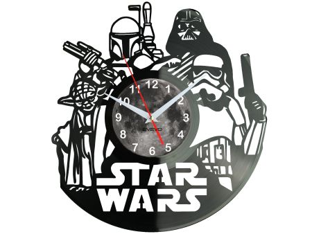 STAR WARS ZEGAR ŚCIENNY GWIEZDNE WOJNY PŁYTA WINYLOWA DLA NIEJ DLA NIEGO UPOMINEK PREZENT URODZINY EVEVO EVEVO.PL W0005