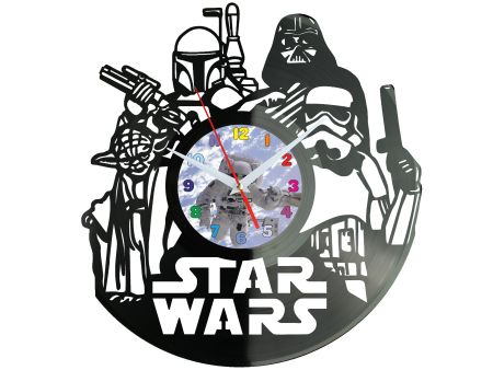 STAR WARS ZEGAR ŚCIENNY GWIEZDNE WOJNY PŁYTA WINYLOWA DLA NIEJ DLA NIEGO UPOMINEK PREZENT URODZINY EVEVO W0005