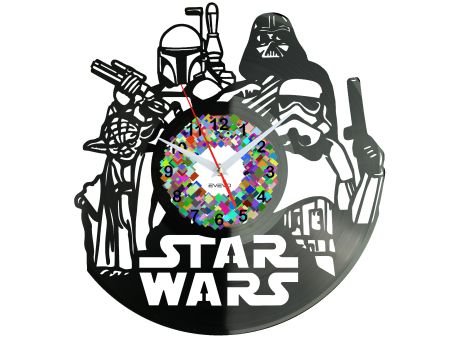 STAR WARS ZEGAR ŚCIENNY GWIEZDNE WOJNY PŁYTA WINYLOWA DLA NIEJ DLA NIEGO UPOMINEK PREZENT URODZINY EVEVO W0005