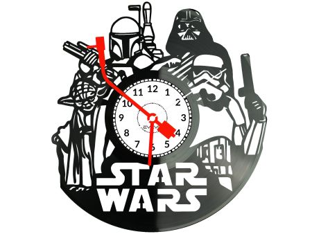 STAR WARS ZEGAR ŚCIENNY GWIEZDNE WOJNY PŁYTA WINYLOWA DLA NIEJ DLA NIEGO UPOMINEK PREZENT URODZINY EVEVO W0005