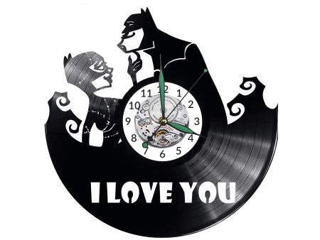 ZEGAR ŚCIENNY BATMAN I LOVE YOU PŁYTA WINYLOWA EVEVO