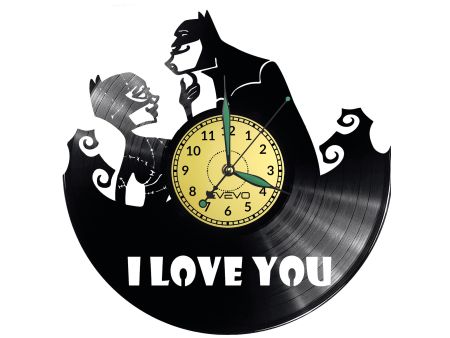 BATMAN I LOVE YOU ZEGAR ŚCIENNY PŁYTA WINYLOWA PREZENT UPOMINEK URODZINY DLA NIEJ DLA NIEGO EVEVO EVEVO.PL W0039