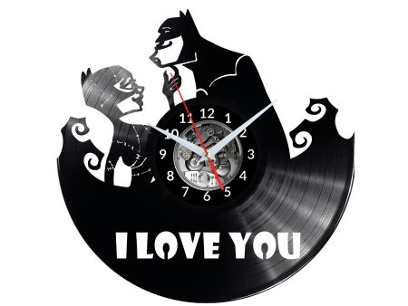 ZEGAR ŚCIENNY BATMAN I LOVE YOU PŁYTA WINYLOWA EVEVO