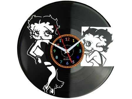 BETTY BOOP ZEGAR ŚCIENNY PŁYTA WINYLOWA PREZENT UPOMINEK URODZINY DLA NIEJ DLA NIEGO EVEVO EVEVO.PL W0064