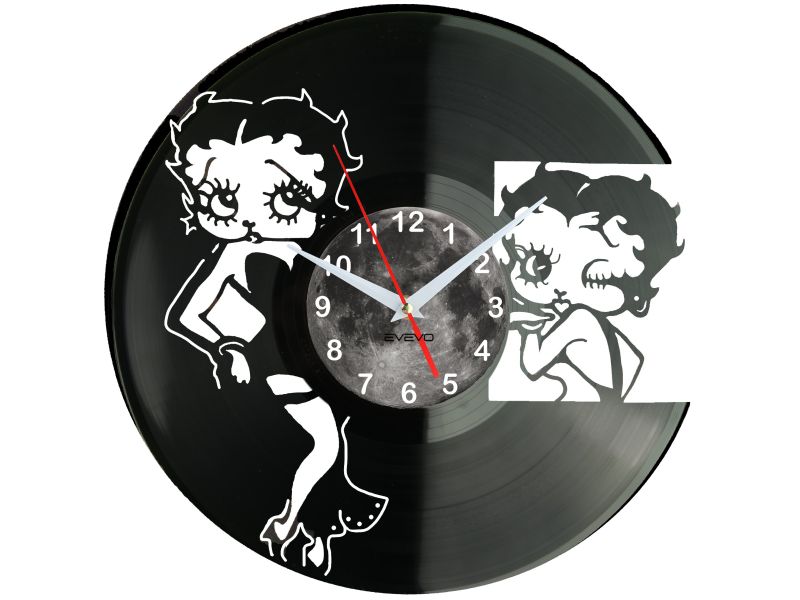 BETTY BOOP ZEGAR ŚCIENNY PŁYTA WINYLOWA PREZENT UPOMINEK URODZINY DLA NIEJ DLA NIEGO EVEVO EVEVO.PL W0064