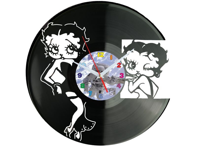 BETTY BOOP ZEGAR ŚCIENNY PŁYTA WINYLOWA PREZENT UPOMINEK URODZINY DLA NIEJ DLA NIEGO EVEVO EVEVO.PL W0064