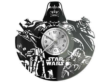 STAR WARS GWIEZDNE WOJNY ZEGAR ŚCIENNY PŁYTA WINYLOWA PREZENT UPOMINEK URODZINY DLA NIEJ DLA NIEGO EVEVO EVEVO.PL W0139