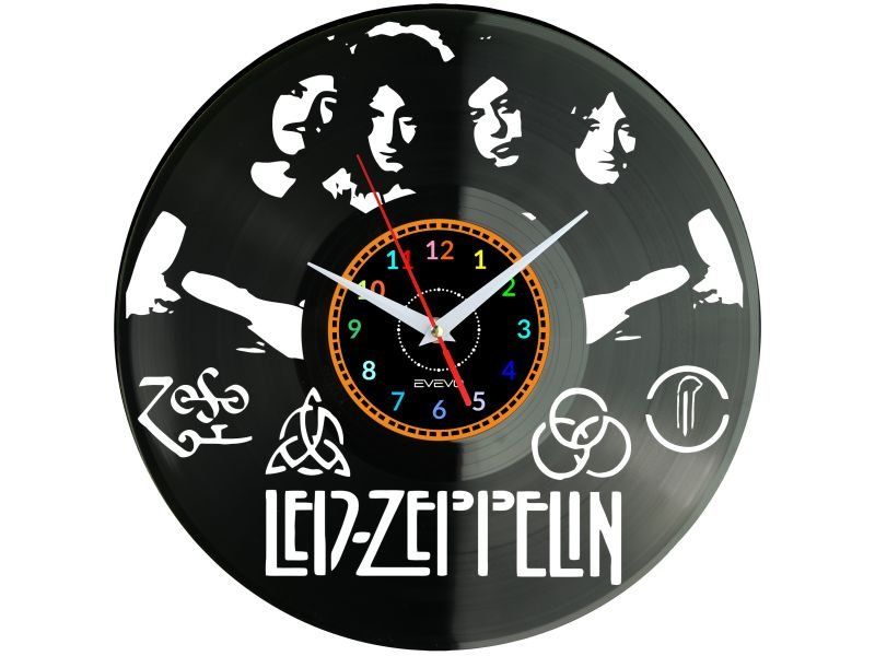 Led Zeppelin Zegar Ścienny z Płyty Winylowej dla Niej i dla Niego Upominek Prezent Urodziny EVEVO EVEVO.PL W0023