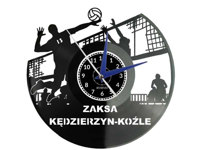 ZAKSA KĘDZIERZYN-KOŹLE SIATKÓWKA ZEGAR ŚCIENNY PŁYTA WINYLOWA PREZENT UPOMINEK URODZINY DLA NIEJ DLA NIEGO EVEVO EVEVO.PL X0216