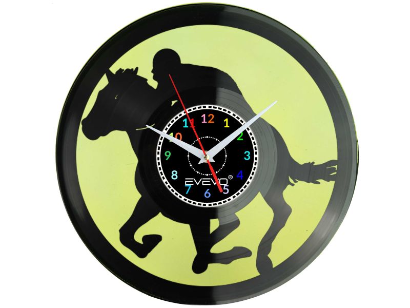 ZEGAR ŚCIENNY KOŃ TOROWY WYŚCIGOWY GALOPER EVEVO