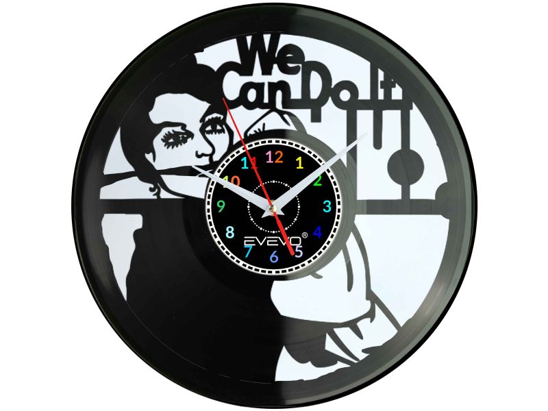 ZEGAR ŚCIENNY RÓŹIA NITOWACZKA WE CAN DO IT EVEVO
