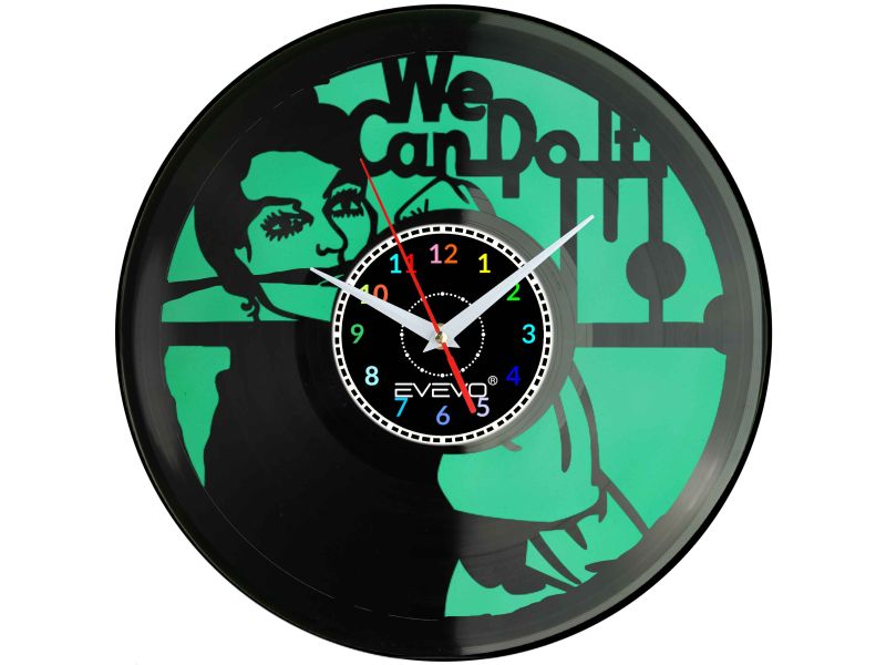 ZEGAR ŚCIENNY RÓŹIA NITOWACZKA WE CAN DO IT EVEVO