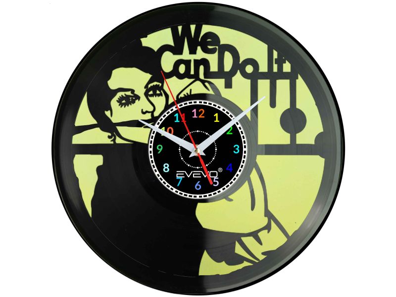 ZEGAR ŚCIENNY RÓŹIA NITOWACZKA WE CAN DO IT EVEVO