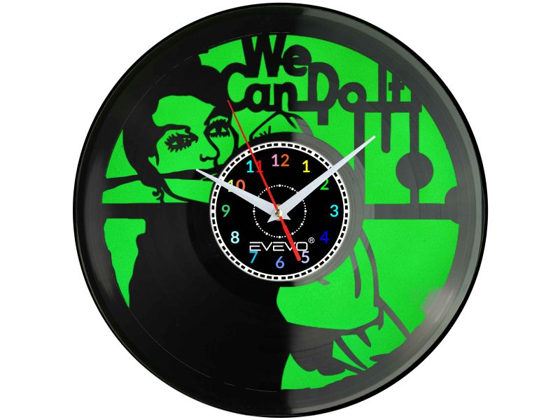 ZEGAR ŚCIENNY RÓŹIA NITOWACZKA WE CAN DO IT EVEVO