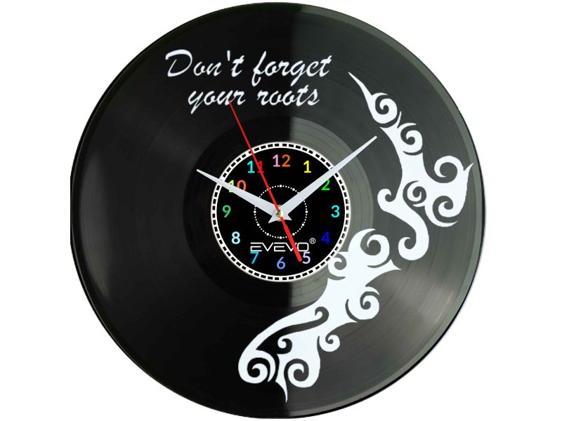 ZEGAR ŚCIENNY NOWA ZELANDIA AOTEAROA WYSPA KRAJ DŁUGIEJ BIAŁEJ CHMURY FLUORESCENCYJNE TŁO PŁYTA WINYLOWA PREZENT EVEVO W0022