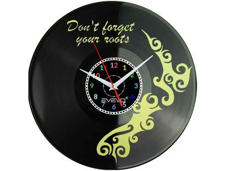 ZEGAR ŚCIENNY NOWA ZELANDIA AOTEAROA WYSPA KRAJ DŁUGIEJ BIAŁEJ CHMURY FLUORESCENCYJNE TŁO PŁYTA WINYLOWA PREZENT EVEVO W0022