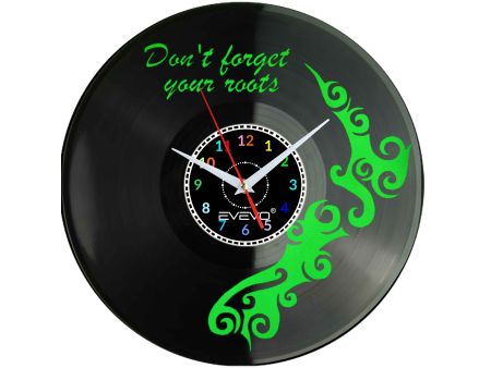 ZEGAR ŚCIENNY NOWA ZELANDIA AOTEAROA WYSPA KRAJ DŁUGIEJ BIAŁEJ CHMURY FLUORESCENCYJNE TŁO PŁYTA WINYLOWA PREZENT EVEVO W0022