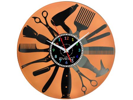 ZEGAR ŚCIENNY STUDIO URODY PIĘKNOŚCI FLUORESCENCYJNE TŁO PŁYTA WINYLOWA PREZENT UPOMINEK URODZINY GIFT SOUVENIR EVEVO F0027