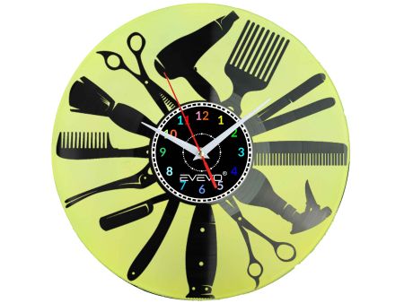 ZEGAR ŚCIENNY STUDIO URODY PIĘKNOŚCI FLUORESCENCYJNE TŁO PŁYTA WINYLOWA PREZENT UPOMINEK URODZINY GIFT SOUVENIR EVEVO W0027