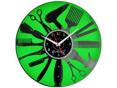 ZEGAR ŚCIENNY STUDIO URODY PIĘKNOŚCI FLUORESCENCYJNE TŁO PŁYTA WINYLOWA PREZENT UPOMINEK URODZINY GIFT SOUVENIR EVEVO W0027