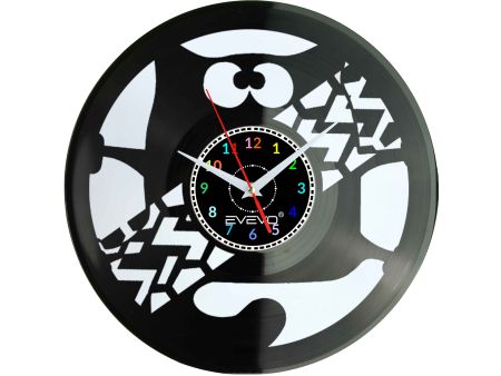 KOT KICIUŚ KOTEK MRUCZEK ZEGAR ŚCIENNY FLUORESCENCYJNE TŁO PŁYTA WINYLOWA PREZENT UPOMINEK URODZINY SOUVENIR EVEVO W0031 ALLEGRO