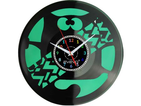 KOT KICIUŚ KOTEK MRUCZEK ZEGAR ŚCIENNY FLUORESCENCYJNE TŁO PŁYTA WINYLOWA PREZENT UPOMINEK URODZINY SOUVENIR EVEVO W0031 EMPIK